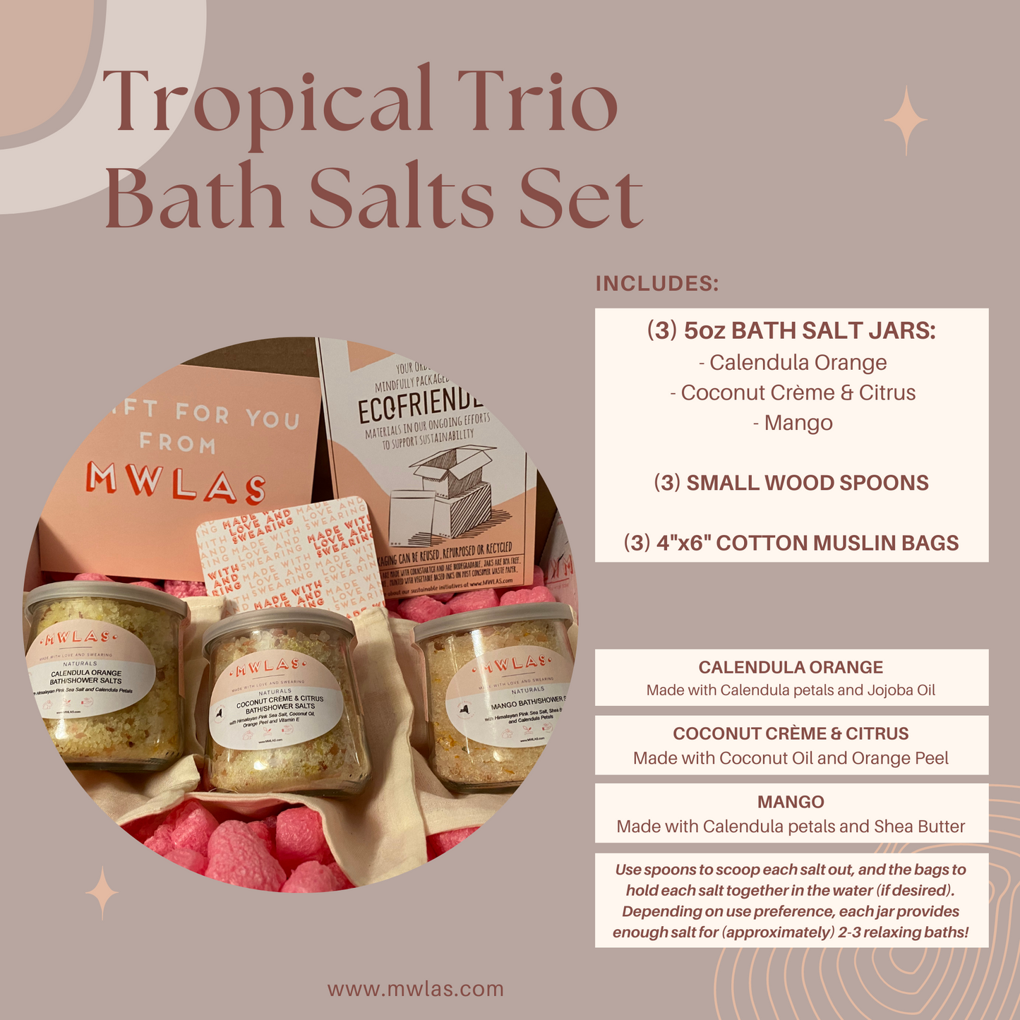Tropical Trio Bath Salts Set