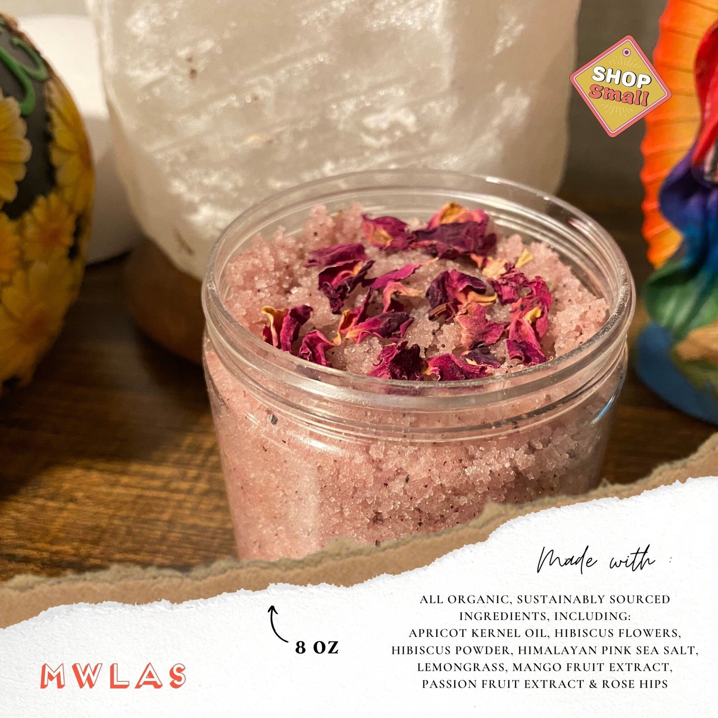 Hibiscus Ylang Ylang Sugar Scrub | Vegan Friendly, Multiple Sizes Available