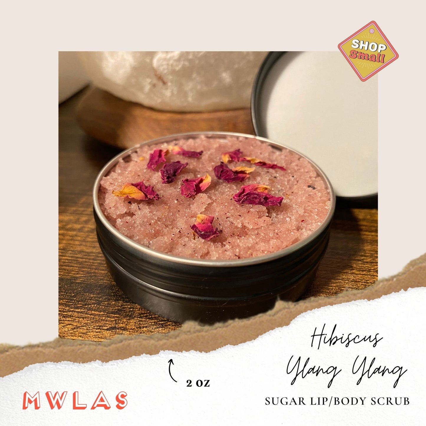 Hibiscus Ylang Ylang Sugar Scrub | Vegan Friendly, Multiple Sizes Available