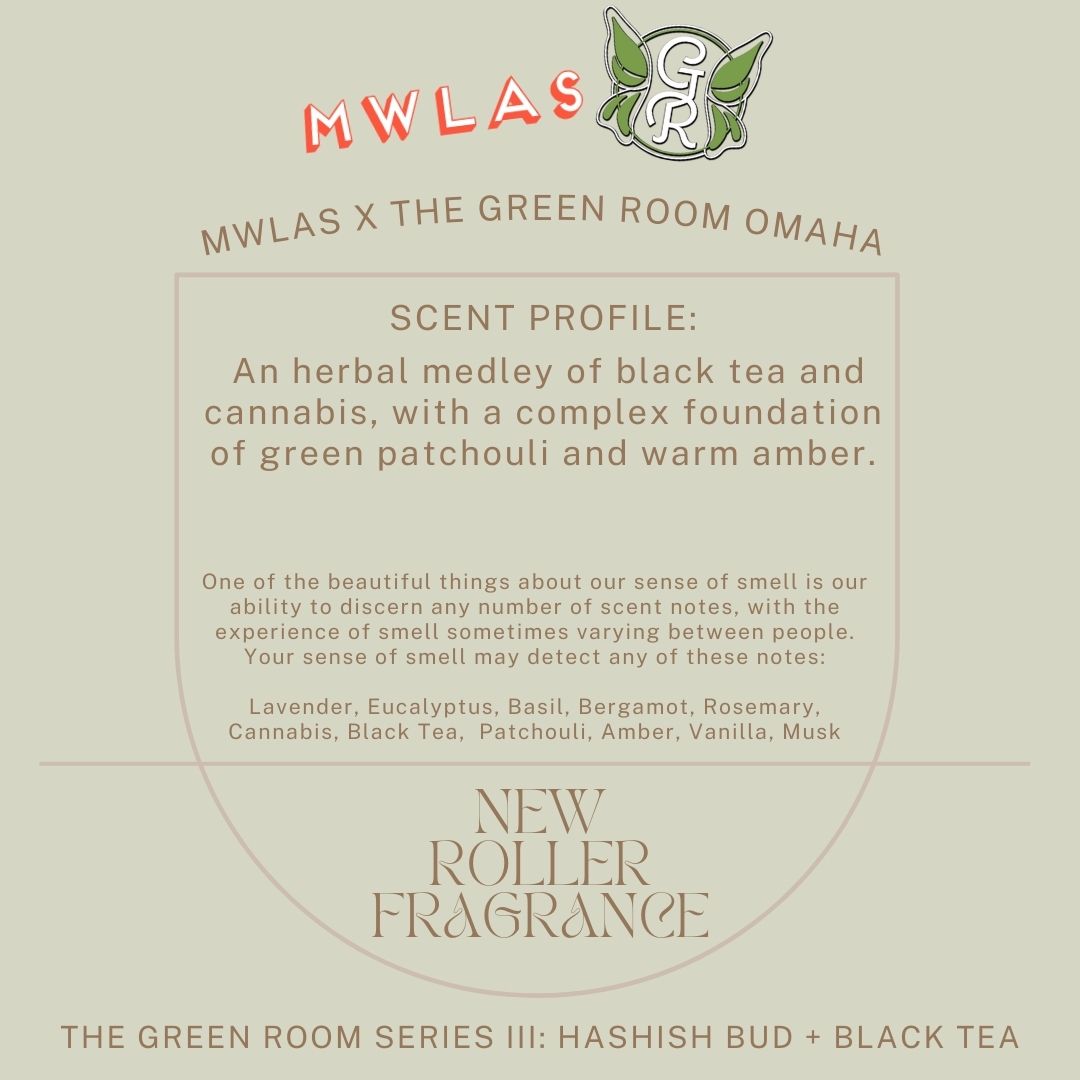 Hashish Bud + Black Tea Gemstone Roller Fragrance | The Green Room Series III | 10ml/.3oz