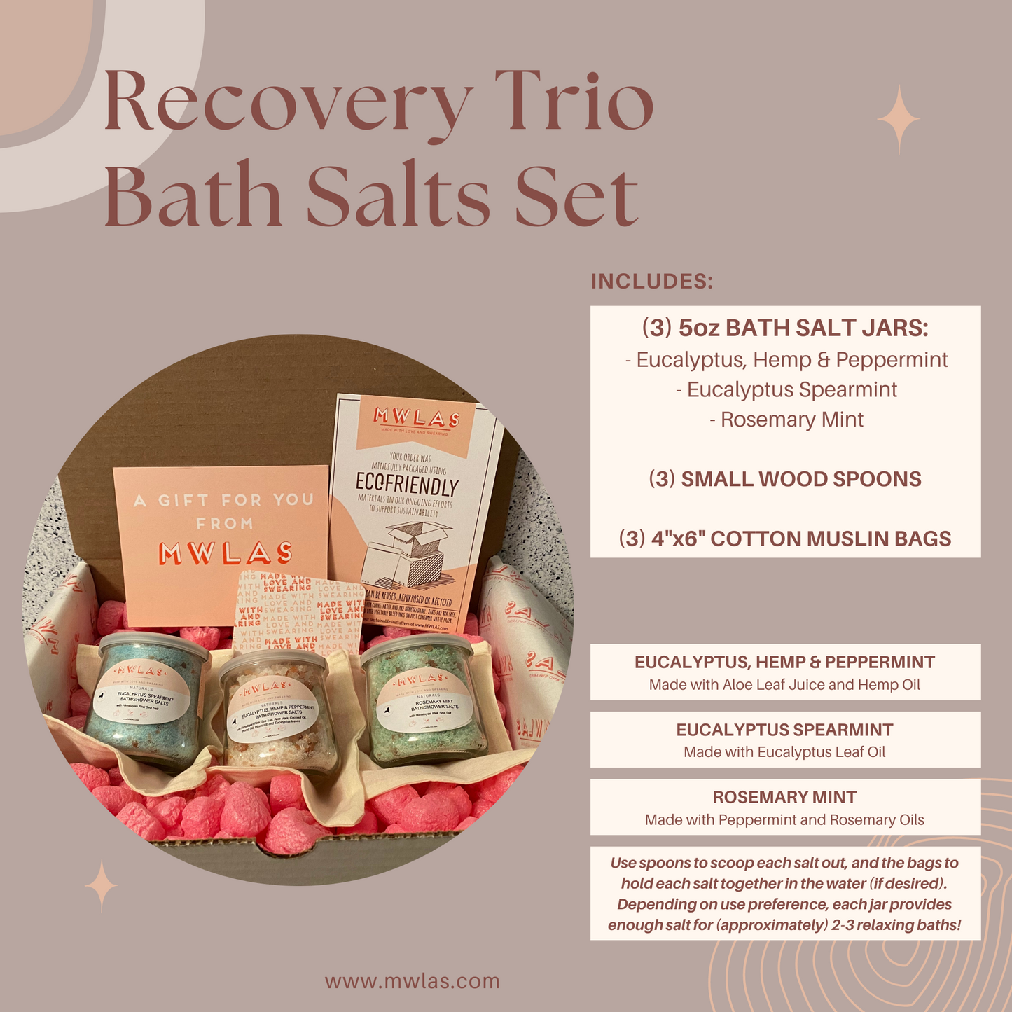 Recovery Trio Bath Salts Set