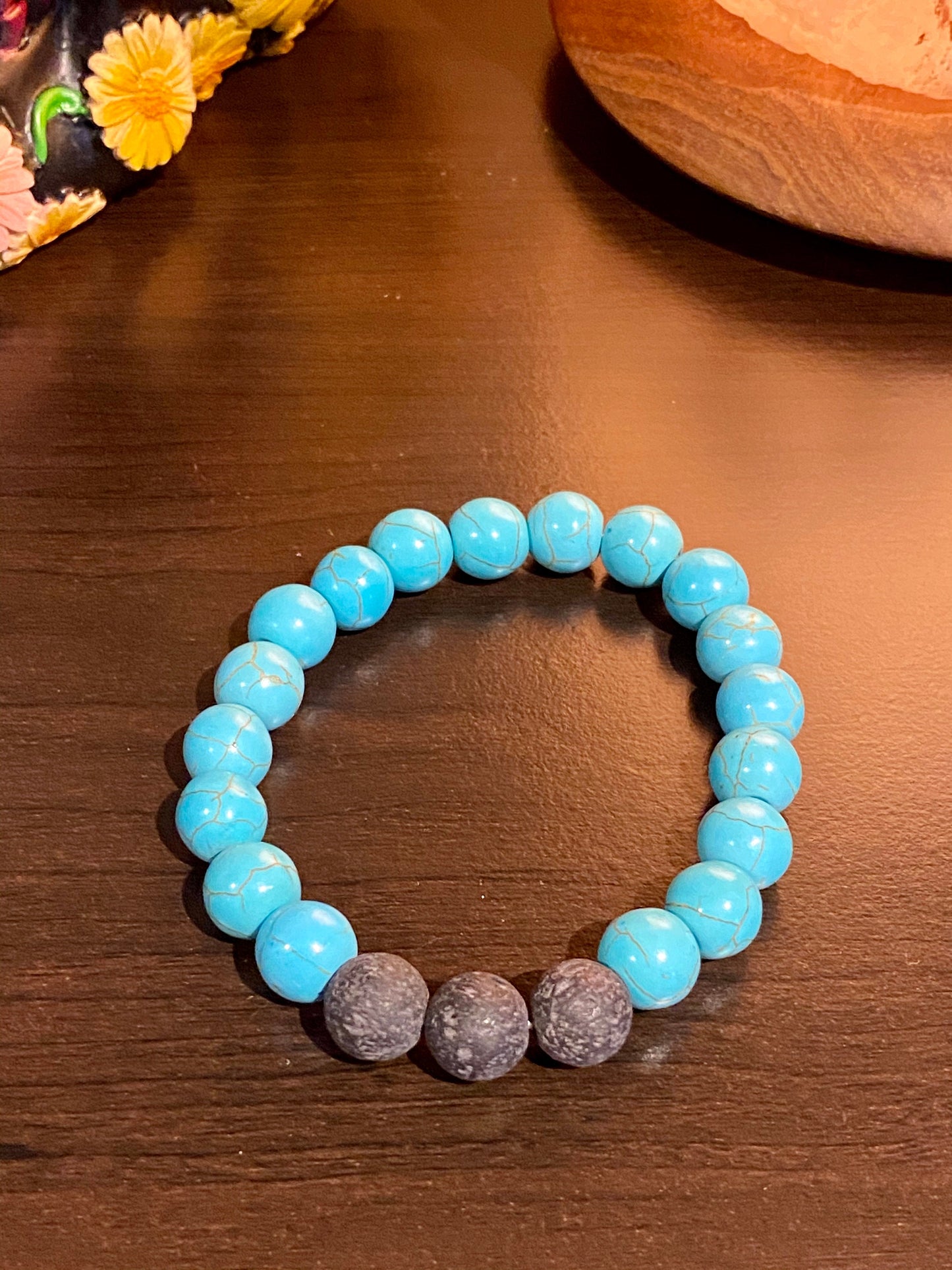 Turquoise Lava Stone Bracelet