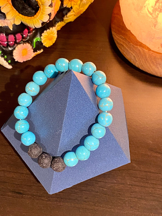 Turquoise Lava Stone Bracelet