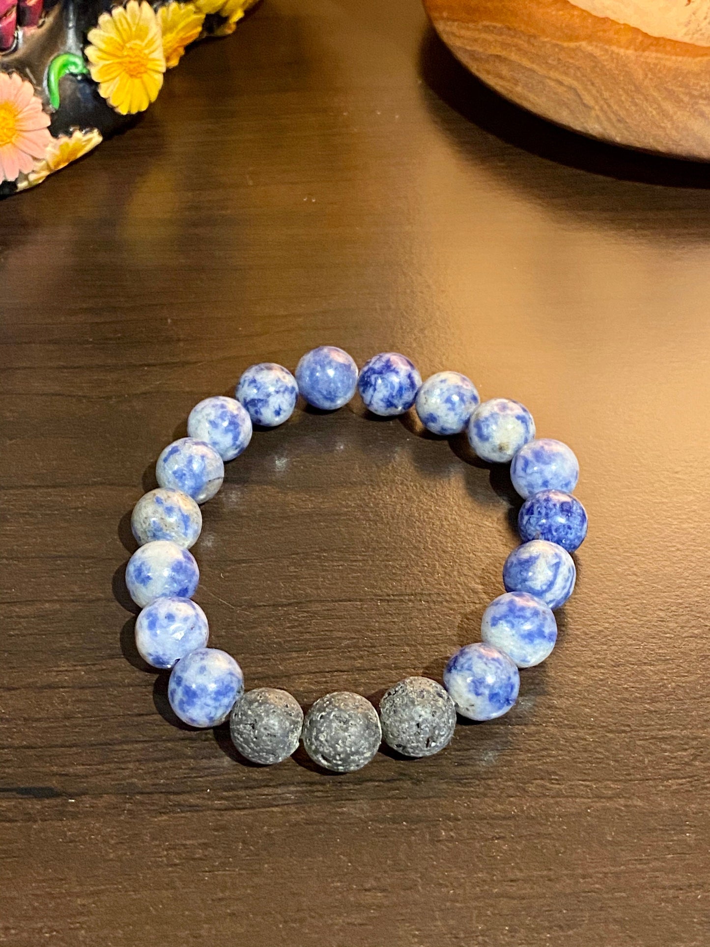 Sodalite Lava Stone Bracelet