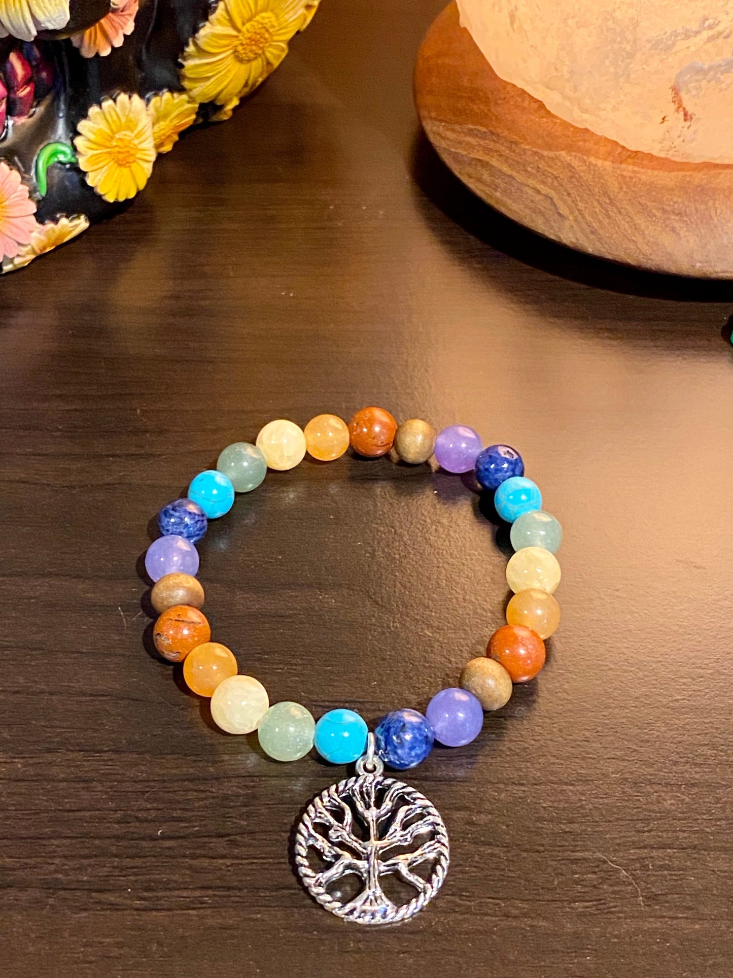 Chakra Tree of Life Stacking Bracelet (Silver)