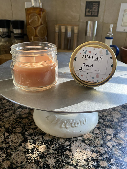 PEACH scented | 3 oz Hand Poured Soy Wax Candles