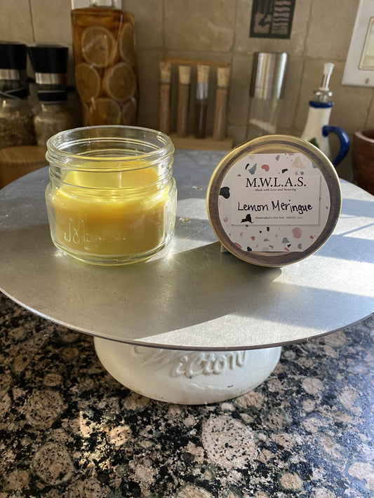 LEMON MERINGUE scented | 3 oz Hand Poured Soy Wax Candle
