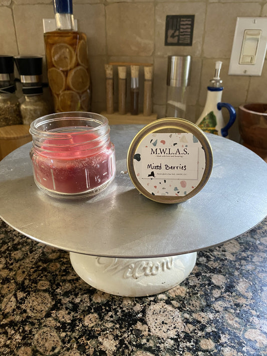MIXED BERRIES scented | 3 oz Hand Poured Soy Wax Candle