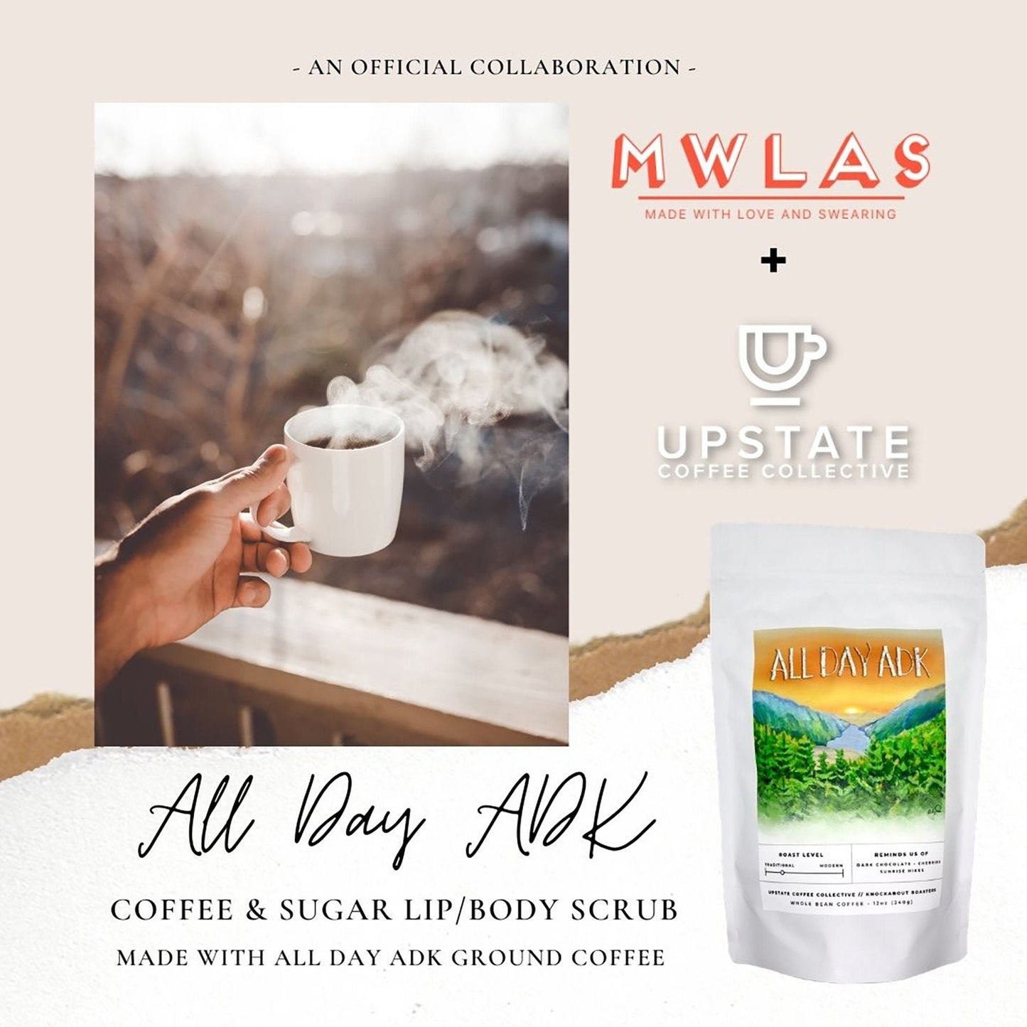 All Day ADK Coffee Sugar Scrub | MWLAS™ + Upstate Coffee Collective