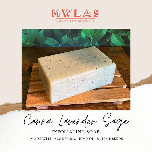 Canna Lavender Sage Exfoliating Soap | 10oz bar with bag