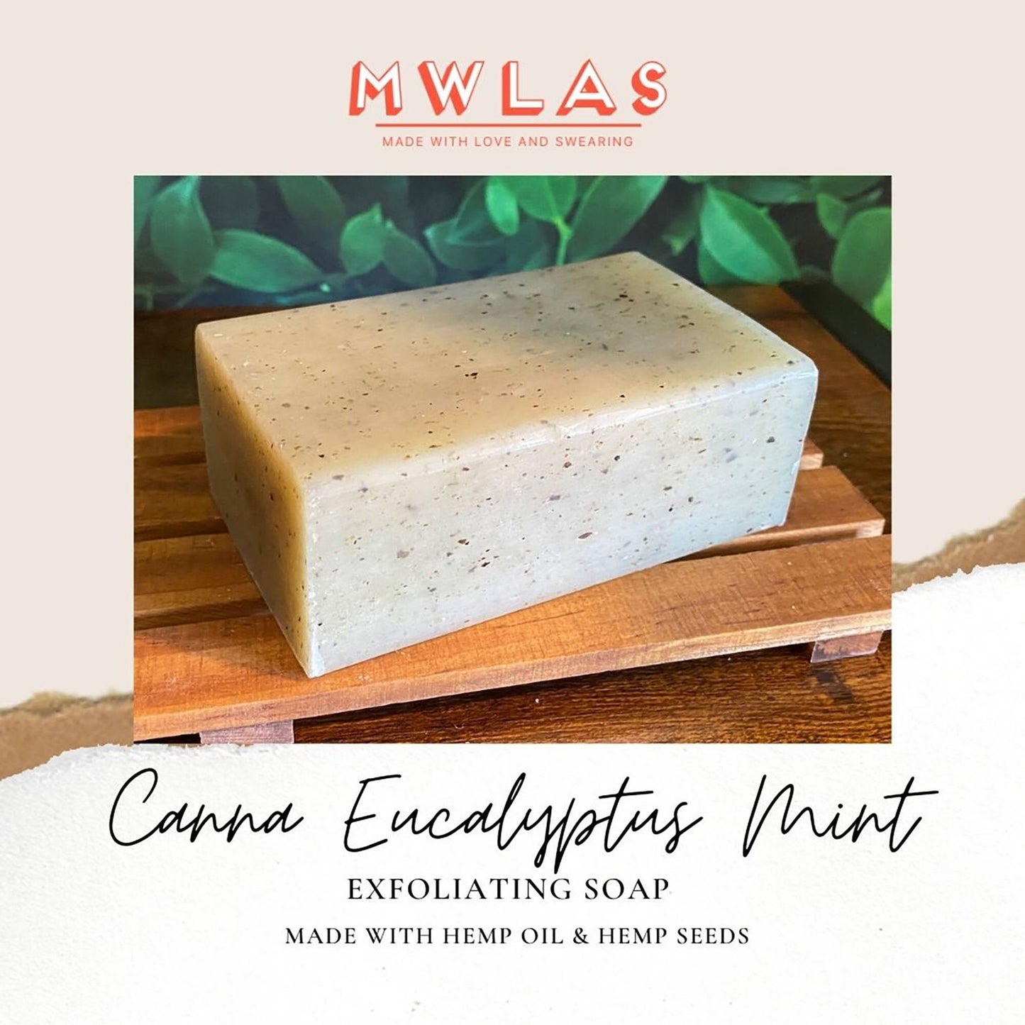 Canna Eucalyptus Mint Exfoliating Soap | 10oz bar with bag